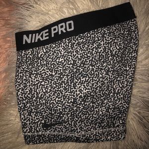 Black and White Nike Pro Shorts
